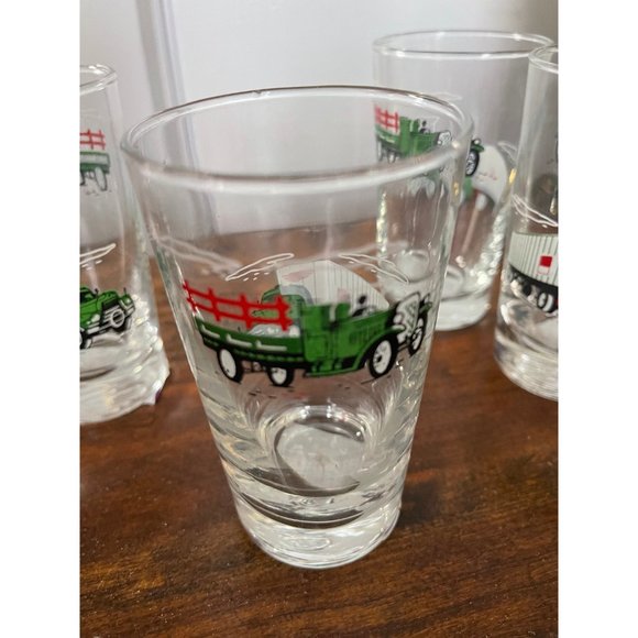 Vintage Big Rig Semi Truck Double Old Fashioned Glasses, Set of Four; Trucking G - Picture 3 of 5